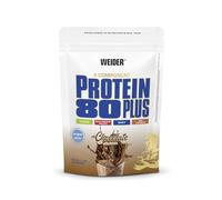 Weider Protein 80 Plus - Proteína en Polvo de 4 Componentes - Alto Contenido de Proteína con 80% de Proteínas - Batido Cremoso con Calcio y Vitamina B6-500g - Chocolate