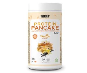 Weider Protein Pancake Mix. Tortitas De Harina De Avena Integral, Enriquecidas Con Proteinas. Sabor Vainilla, color Blanco, 600 ml
