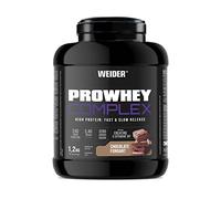 Weider ProWhey Complex (1,2kg) Sabor Chocolate Fondant. Proteínas de Concentrados y Aislados de Lactosuero + Caseína micelar, Con 3,4g BCAA/porción, Creatina, L-Glutamina, MCT, Vitamina B6, Bromelaína