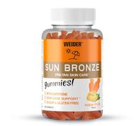Weider Sun Bronze Gummies (40 Gominolas) Sabor Mango-Melocotón, Gominolas con Betacaroteno, Luteína, Zeaxantina y Vitamina A, Para Potenciar el Bronceado y Mantener la Piel, Sin Azúcar