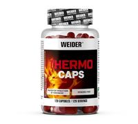 Weider Thermo Caps Disminuye el Apetito, Potente Fórmula Termogénica con Cafeína; Enriquecido con Cromo, Cúrcuma, L-Carnitina, 120 Capsulas