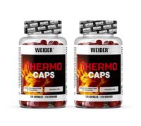Weider Thermo Caps DUO PACK (2x120 Cápsulas) Quemagrasas Potente para Adelgazar, Acelerador metabolismo, ingredientes naturales termogénicos, L-Carnitina, Cafeína, Cúrcuma, control apetito, Vegano
