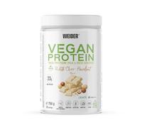 Weider Vegan Protein (750g) Choco blanco Avellana, Proteína 100% Vegetal, Guisante (Pisane) y Arroz, Con Vitamina B12, Fruta del Monje y Stevia, Sin Azúcar, Sin Gluten, Sin Lactosa, Bote 50% Reciclado