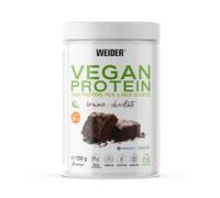 Weider Vegan Protein (750g) Sabor Brownie-Chocolate. Proteína Vegana 21g/dosis Aislada Guisante (Pisane) y Arroz. Con Vitamina B12 y Stevia. Sin Gluten, Sin Azúcar. Bote 50% Reciclado, 100% Reciclable