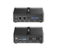 WEIDIAN Mini PC Industrial sin Ventilador, Fanless Computer J5005(2.8GHz), Mini Computadora Win11, HD+VGA 4K Dual Dispaly, 4USB, 2RS232 COM, 2Gigabit Ethernet, WiFi, BT(16GB RAM 256GB SSD)