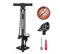 WEIDMAX Bomba para Bicicleta, Bomba ergonómica para Piso de Bicicleta Bomba de inflado de neumáticos para Bicicleta Bomba infladora portátil con manómetro y Cabezal de válvula Inteligente