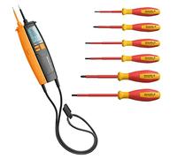 Weidmüller VDE 490103 - Juego de herramientas (7 piezas, 1 comprobador de voltaje VT Digi Pro, 6 destornilladores VDE, para electricistas, indicador de voltaje 1-1000 V CA/DC)
