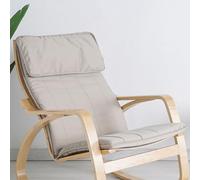 WEIDPHL Cojín De Repuesto para Silla De Algodón Poang, Funda De Sillón Multicolor, Cojín De Tela Desmontable, Silla De Algodón Poang Acolchada Gruesa,Gris