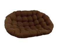 WEIDPHL Cojín Doble para Silla Papasan, Cojín Colgante Tipo Hamaca con Forma De Huevo Y Lazos, Cojín Extragrande De Algodón para Patio Y Jardín Al Aire Libre.,Café