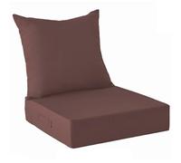 WEIDPHL Juego De 2 Cojines para Patio Exterior, Funda Extraíble, Cojín Profundo para Asiento Y Respaldo, Cojines Impermeables con Correas Ajustables para Jardín.,Dark Coffee