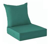 WEIDPHL Juego De 2 Cojines para Patio Exterior, Funda Extraíble, Cojín Profundo para Asiento Y Respaldo, Cojines Impermeables con Correas Ajustables para Jardín.,Dark Green