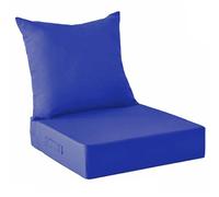 WEIDPHL Juego De 2 Cojines para Patio Exterior, Funda Extraíble, Cojín Profundo para Asiento Y Respaldo, Cojines Impermeables con Correas Ajustables para Jardín.,Royal Blue