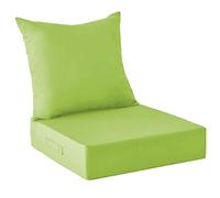 WEIDPHL Juego De 2 Cojines para Patio Exterior, Funda Extraíble, Cojín Profundo para Asiento Y Respaldo, Cojines Impermeables con Correas Ajustables para Jardín.,Fruit Green