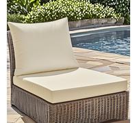 WEIDPHL Juego De Cojines Profundos para Exteriores, Cojines Impermeables para Patio con Cremallera Y Funda Extraíble para Asiento Y Respaldo Profundos para Silla De Patio.,Beige