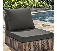 WEIDPHL Juego De Cojines Profundos para Exteriores, Cojines Impermeables para Patio con Cremallera Y Funda Extraíble para Asiento Y Respaldo Profundos para Silla De Patio.,Dark Gray