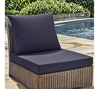 WEIDPHL Juego De Cojines Profundos para Exteriores, Cojines Impermeables para Patio con Cremallera Y Funda Extraíble para Asiento Y Respaldo Profundos para Silla De Patio.,Azul