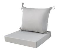 WEIDPHL Juego De Cojines Profundos para Exteriores, Cojines Impermeables para Patio con Cremallera Y Funda Extraíble para Asiento Y Respaldo Profundos para Silla De Patio.,Gris
