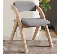 WEIDPHL Silla Plegable Tapizada De Madera con Cojín, Asiento Acolchado De Tela De Lino para Comedor.,Log Gray