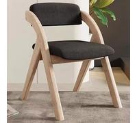 WEIDPHL Silla Plegable Tapizada De Madera con Cojín, Asiento Acolchado De Tela De Lino para Comedor.,Log Black