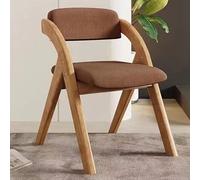 WEIDPHL Silla Plegable Tapizada De Madera con Cojín, Asiento Acolchado De Tela De Lino para Comedor.,Teak Coffee