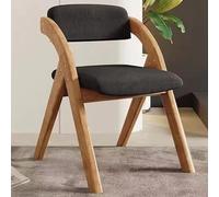 WEIDPHL Silla Plegable Tapizada De Madera con Cojín, Asiento Acolchado De Tela De Lino para Comedor.,Teak Black