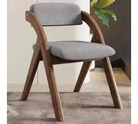 WEIDPHL Silla Plegable Tapizada De Madera con Cojín, Asiento Acolchado De Tela De Lino para Comedor.,Walnut Gray
