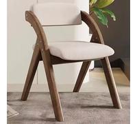 WEIDPHL Silla Plegable Tapizada De Madera con Cojín, Asiento Acolchado De Tela De Lino para Comedor.,Walnut Beige
