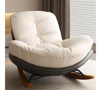 WEIDPHL Sillón Acolchado, Mecedora De Gran Tamaño, Sillón con Asiento Tapizado, Sillón Reclinable Tipo Huevo Mecedora para Dormitorio, Sala De Estar, Balcón,Gris