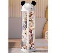 WEIDPHL Tubo De Almacenamiento Vertical Transparente para Animales De Peluche con Cremallera, Tubo De Exhibición Transparente, Organizador De Caja De Almacenamiento De Juguetes,Blanca