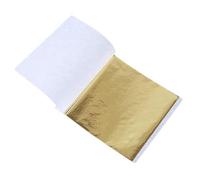 WEIDU 100 Uds. Hojas de Papel de Oro comestibles de Hoja de Oro de 24 Quilates para decoración de Pasteles de Alimentos Manualidades Papel hogar Dorado Real Hoja de Oro