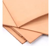 WEIDU Tela de Cuero Genuino de 3mm de Espesor, Cuero de Vaca Vintage, artesanías de Cuero curtido Vegetal, Piel de Vaca Real, Tira de Piezas de Grano Completo Bronceado