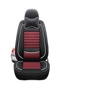 WEIFANAA Fundas Asiento Coche para Ford para Focus para Mondeo para Wing para Tiger para Lavida 5 Asientos Cubierta De Asiento De Cuero De Coche Todo Incluido(Blackred with Pillow)