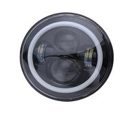 WEIFANAA Lámpara Coche Montaje Para Jeep Para Wrangler TJ 2 Puertas Faros Delanteros LED Redondos 7 Pulgadas Circulación Diurna Anillo Halo 90 W Ojo Ángel Ámbar(Black a)