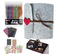 weigav Album de Fotos Scrapbook, 30 Páginas de cartón negro para Pegar recuerdos (gray)