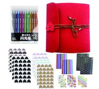 weigav Album de Fotos Scrapbook, 30 Páginas de cartón negro para Pegar recuerdos (RED)