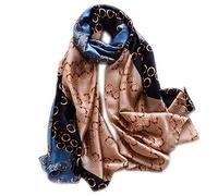 WEIGEER Silk Scarf Women Bufanda de seda para mujer chal de gasa bufanda de loto pañuelo para delgada playa cinturón de hiyab chal de novia bufanda de gasa (Cadena)