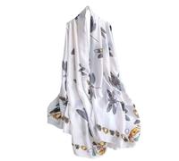 WEIGEER Silk Scarf Women Bufanda de seda para mujer chal de gasa bufanda de loto pañuelo para delgada playa cinturón de hiyab chal de novia bufanda de gasa (White-bit)