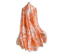WEIGEER Silk Scarf Women Bufanda de seda para mujer chal de gasa bufanda de loto pañuelo para delgada playa cinturón de hiyab chal de novia bufanda de gasa (Naranja)