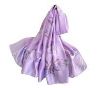 WEIGEER Silk Scarf Women Bufanda de seda para mujer chal de gasa bufanda de loto pañuelo para delgada playa cinturón de hiyab chal de novia bufanda de gasa (Morado)