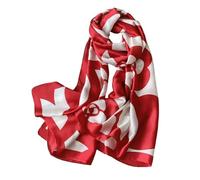 WEIGEER Silk Scarf Women Orange Shawl Stain Neckerchief Head Wrap Thin Beach Scarf Vintage Bridal Shawl Chiffon Muslim Colorful Cloth Christmas L189/W90 (Azul)