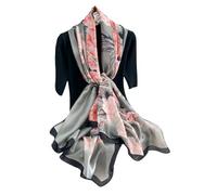 WEIGEER Silk Scarf Women Shawl Leaf Scarf Stain Neckerchief Head Wrap Thin Scarf Ladies Beach Scarf Vintage Bridal Shawl Chiffon Scarf Muslim Colorful Cloth (Dark Red)