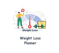 Weight Loss Planner | Organize and Track Your Weight Loss Journey: Woman in Green and Yellow with Scale and Weight Loss Gauge