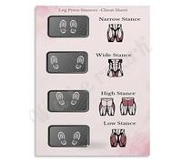 Weight Training Poster Leg Press Stances Cheat Sheet for Home and Gym Canvas Wall Decor(Framed,08x12inch(20x30cm))