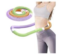 Weighted Soft Hula Circle for Adults - 3.3lb Foldable Fitness Hoop, Portable Home Gym Adults Body Waist Slimming Exercise Equipment for Home & Outdoor Workouts (M,Green Purple Orange)