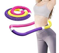 Weighted Soft Hula Circle for Adults - 3.3lb Foldable Fitness Hoop, Portable Home Gym Adults Body Waist Slimming Exercise Equipment for Home & Outdoor Workouts (S,Pink Purple Yellow)