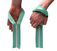 Weightlifting House Correas de levantamiento de pesas. Correas de muñeca para levantamiento de pesas olímpico, arrebatar, tirar y peso muerto tanto para hombres como para mujeres (menta)