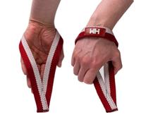 Weightlifting House Muñequeras para Levantamiento de Pesas olímpico, Culturismo, Arranque, tirones y Peso Muerto. Envolturas de Entrenamiento para Levantamiento de Pesas para Hombres y Mujeres. (Rojo