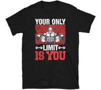 Weightlifting Strength Training Only Limit is You T-Shirt Black XXL