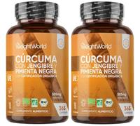 WeightWorld Cúrcuma con Jengibre y Pimienta Negra 505mg 2x365 Cápsulas