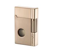 WeiGuangDu Encendedor de butano con Ventana de Combustible Visible, Encendedor de Encendido con Rodillo Lateral abatible de Metal, Llama Recargable y Ajustable, for Hombres(Metallic)